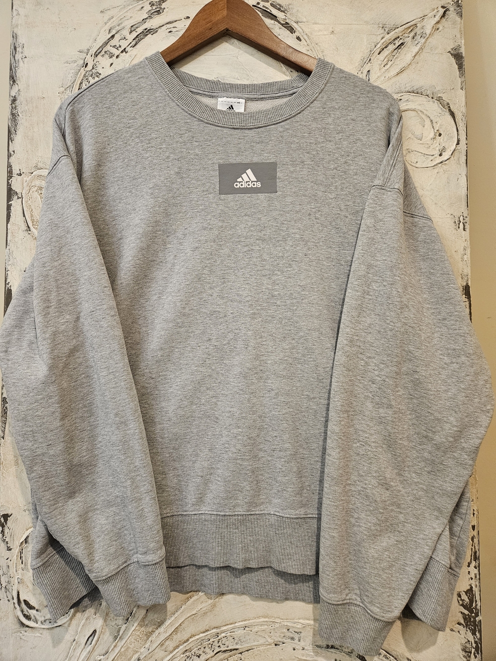 adidas Women's Light Gray Crewneck Sweatshirt